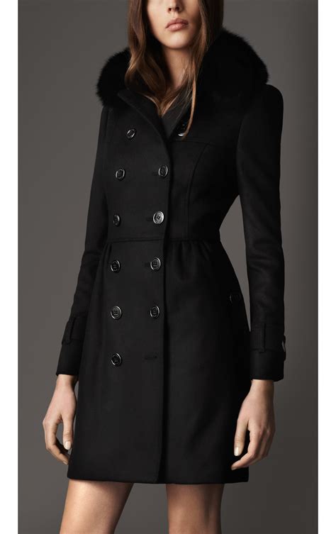 burberry fur sleeve trench coat|Burberry trench coats outlet store.